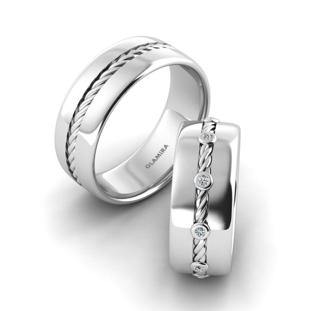 白色K金-14k 婚戒 Cute Step 8.0 mm