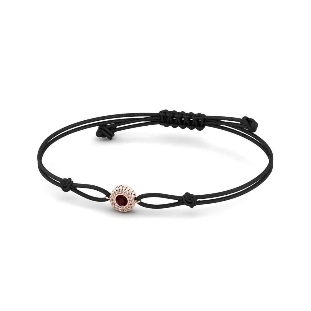 玫瑰金-14k 石榴石 绳手链 Munas