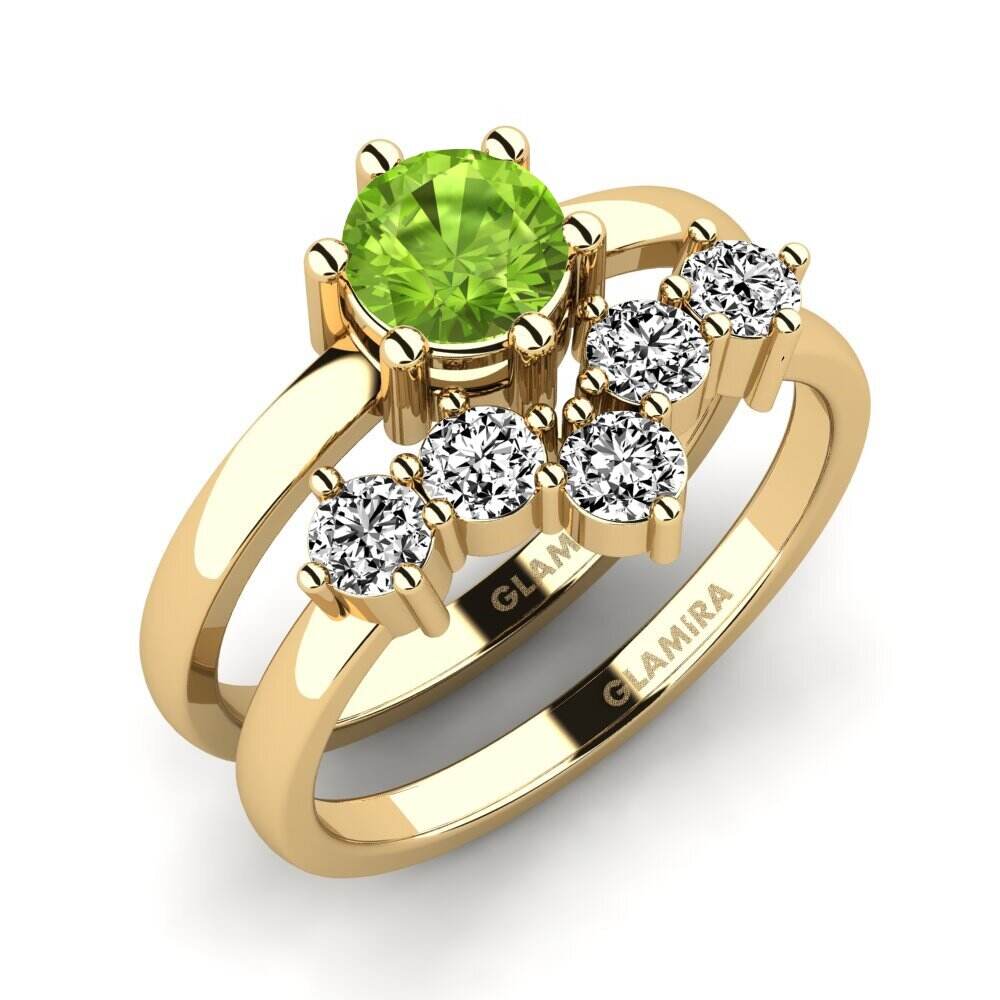 橄榄石 可叠戴戒指 Equa Set