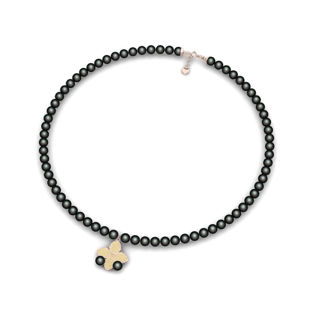 Pearl Strand 黄色钻石 项链