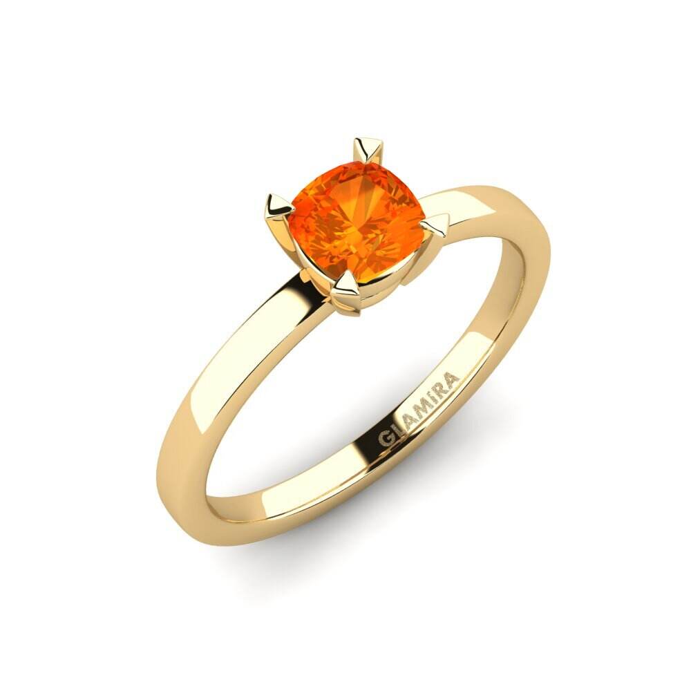 橙色蓝宝石 订婚戒指 Csittaw