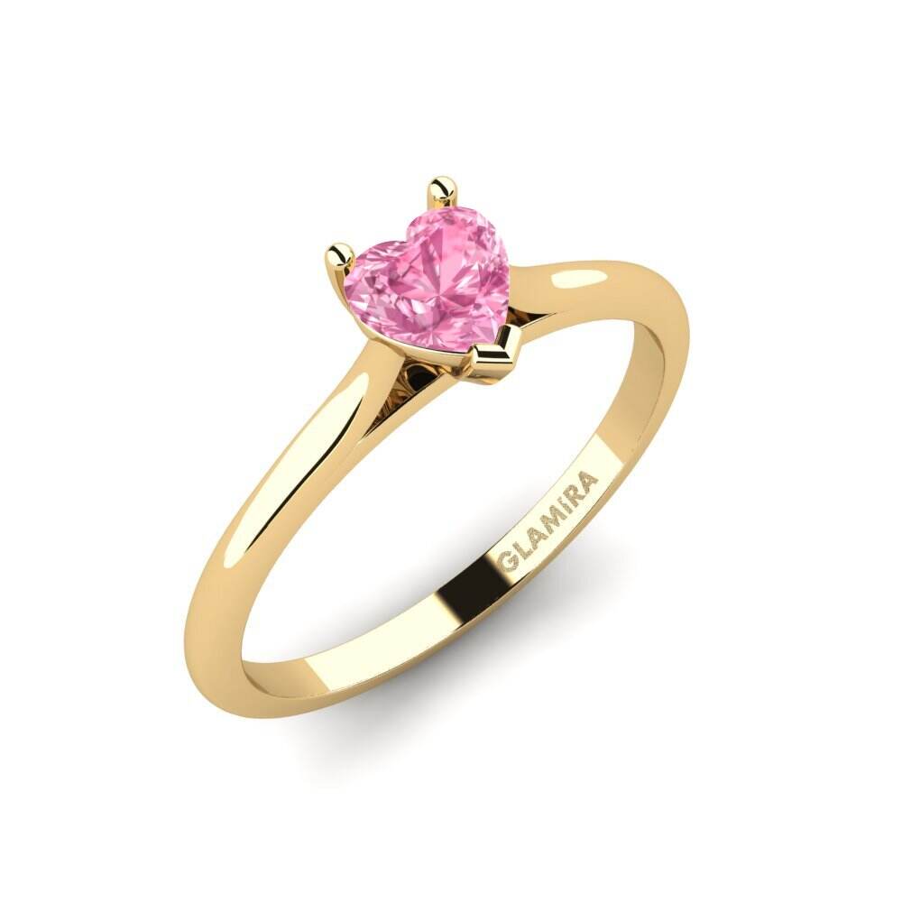 粉红色蓝宝石 订婚戒指 Cyndroa