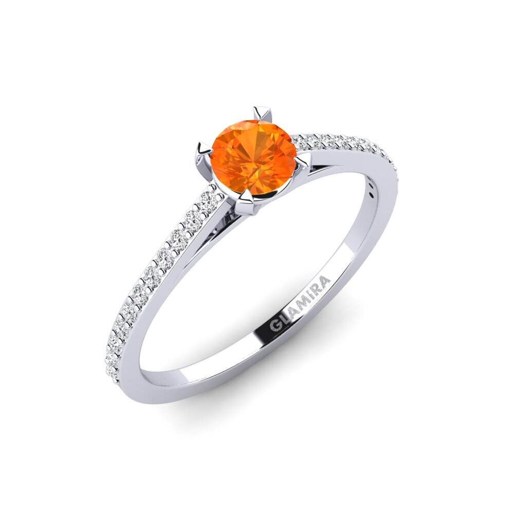 橙色蓝宝石 订婚戒指 Roenou