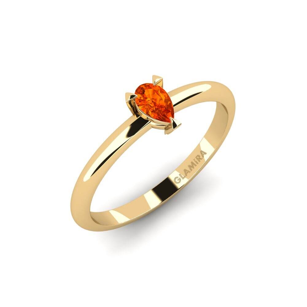 橙色蓝宝石 订婚戒指 Totoge