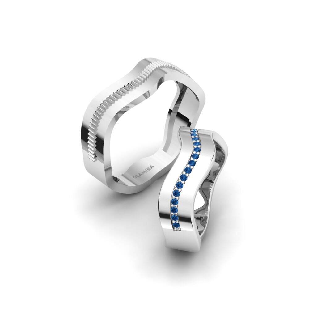 深蓝色氧化锆 婚戒 Alcontarilla Pair