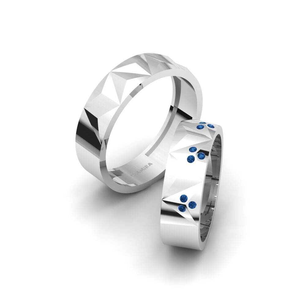 深蓝色氧化锆 婚戒 Arteixo Pair