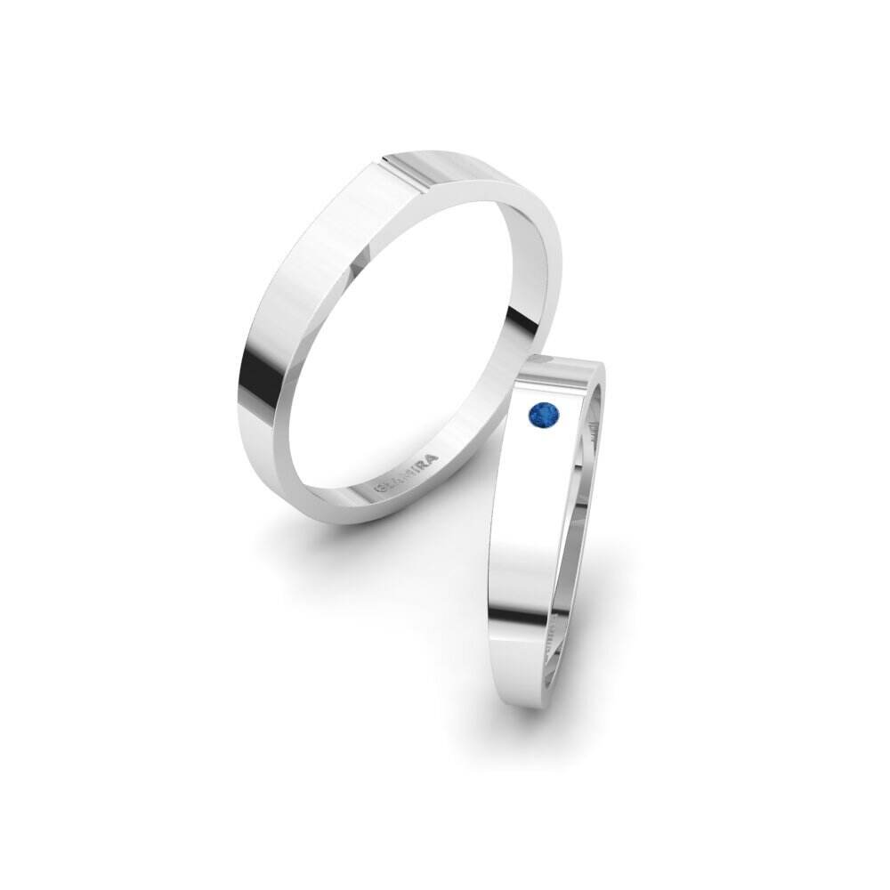 Simple 深蓝色氧化锆 结婚戒指