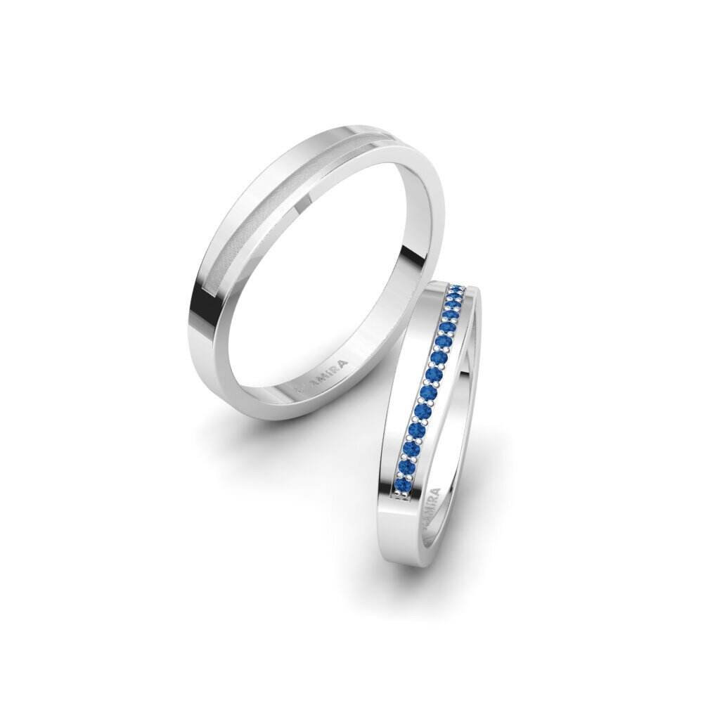 深蓝色氧化锆 婚戒 Osie Pair