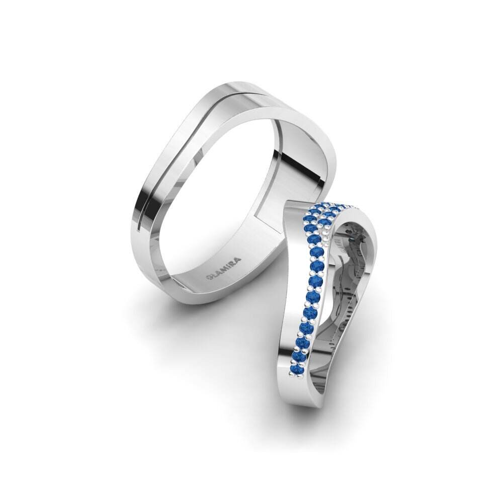 深蓝色氧化锆 婚戒 Rennes Pair