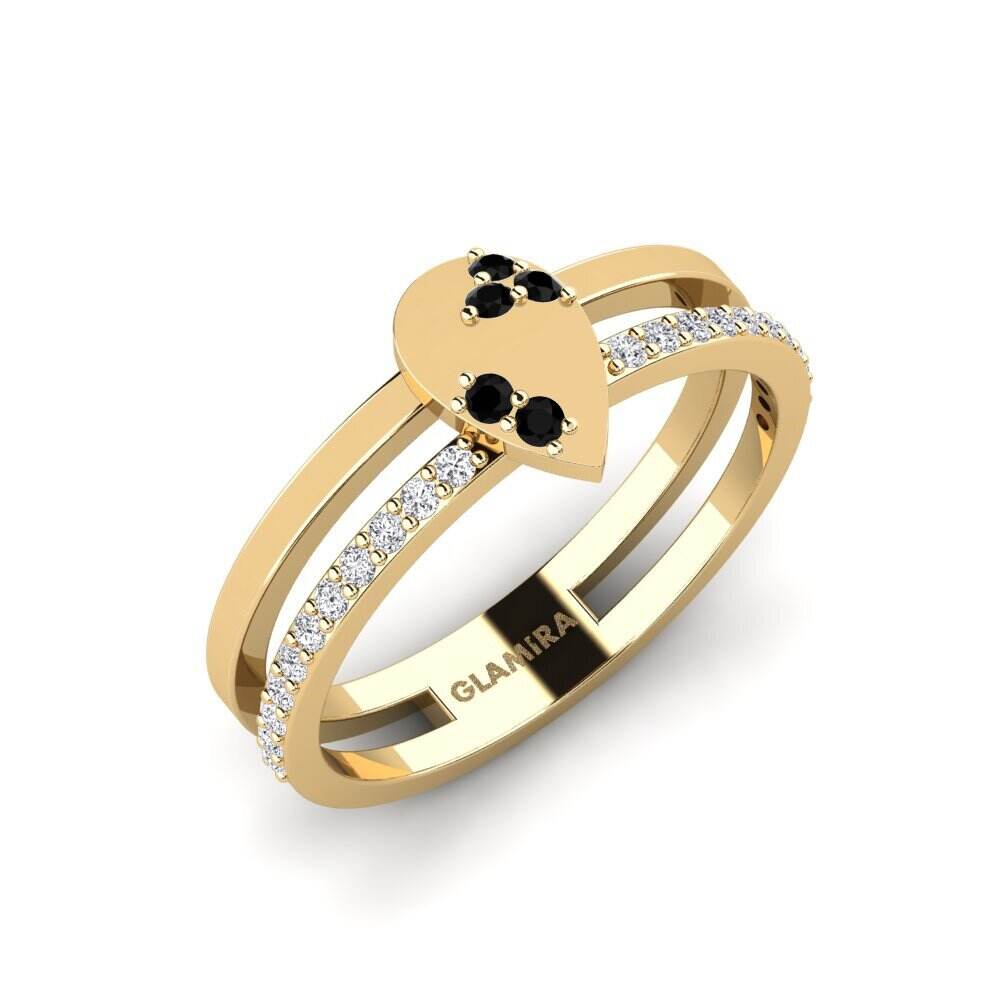 黑钻石 戒指 Blomyt