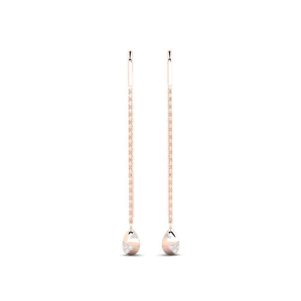 玫瑰金-18k 女士耳环 Bluasg
