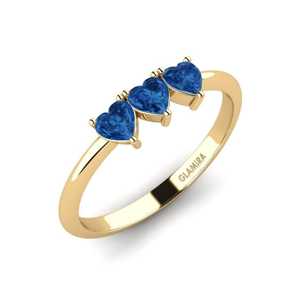 深蓝色氧化锆 订婚戒指 Philitsez