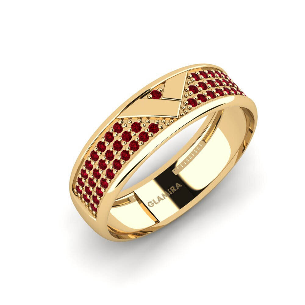 红色氧化锆 男士戒指 Mestni