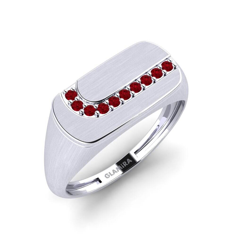 红色氧化锆 男士戒指 Bergens