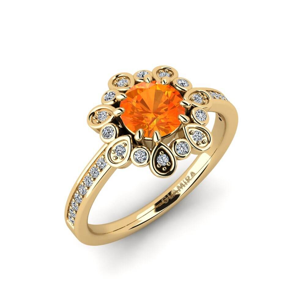 橙色蓝宝石 订婚戒指 Reweigh