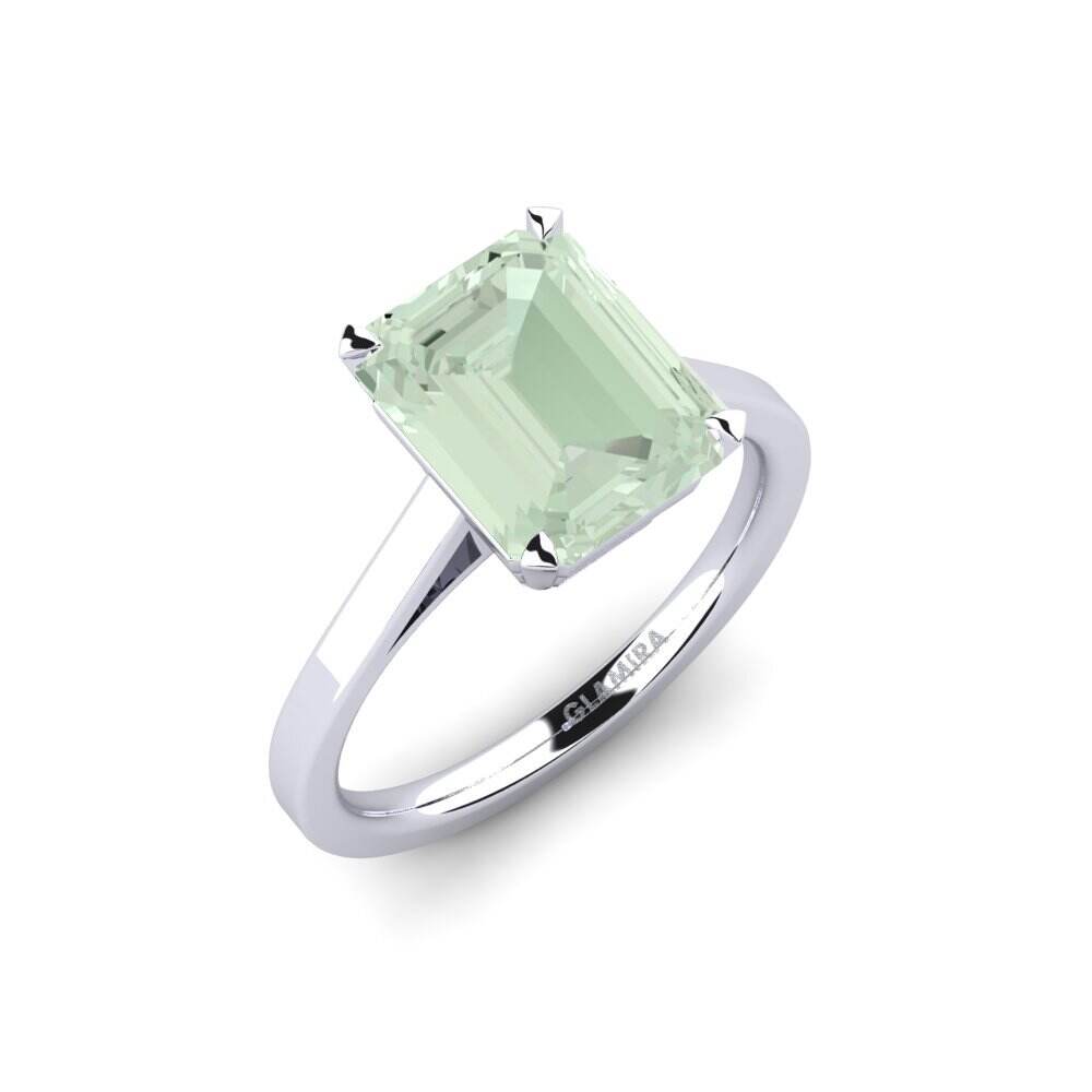 白色K金-14k 绿紫晶 订婚戒指 Sentiment - 3.70 crt