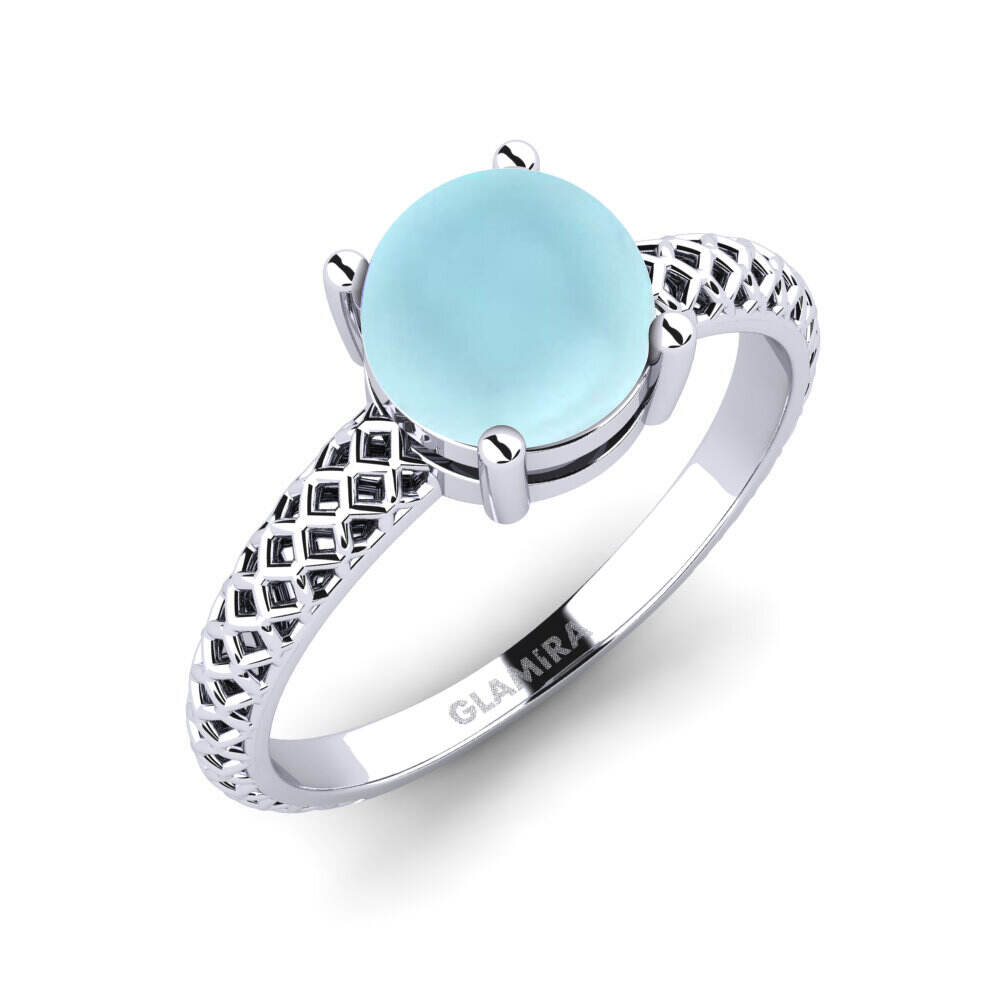 卡波雄海蓝宝石 订婚戒指 Weliach - Cabochon Round