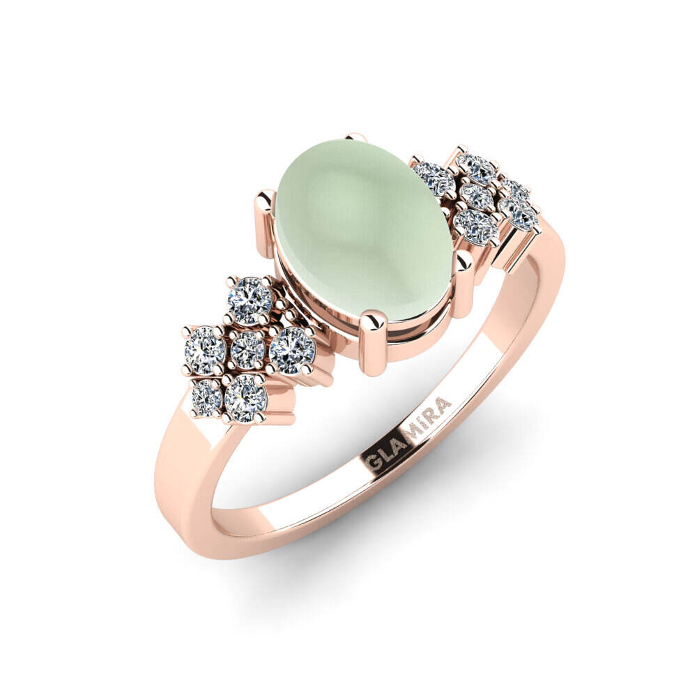 卡波雄绿色紫水晶 订婚戒指 List - Cabochon Oval