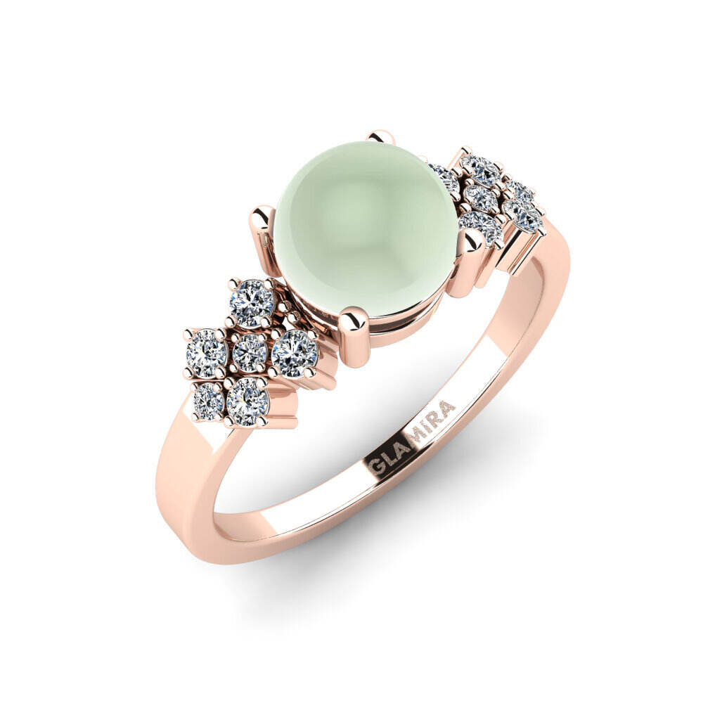 卡波雄绿色紫水晶 订婚戒指 List - Cabochon Round