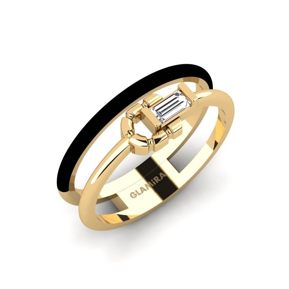 长阶梯形 钻石 - 宝石 戒指 Lathan