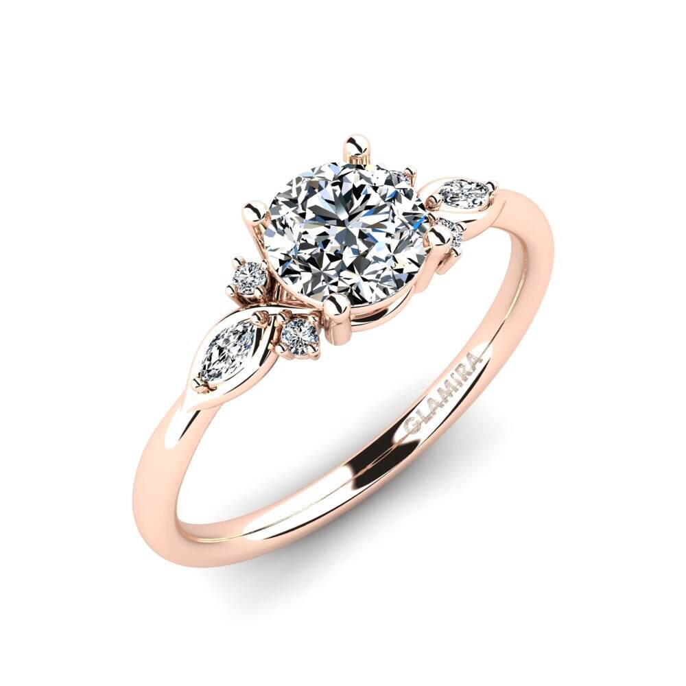 玫瑰金-18k 订婚戒指 Gisu - Round