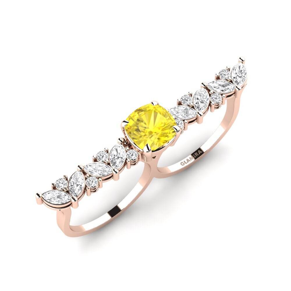 玫瑰金-14k 垫形 戒指 Aletsch