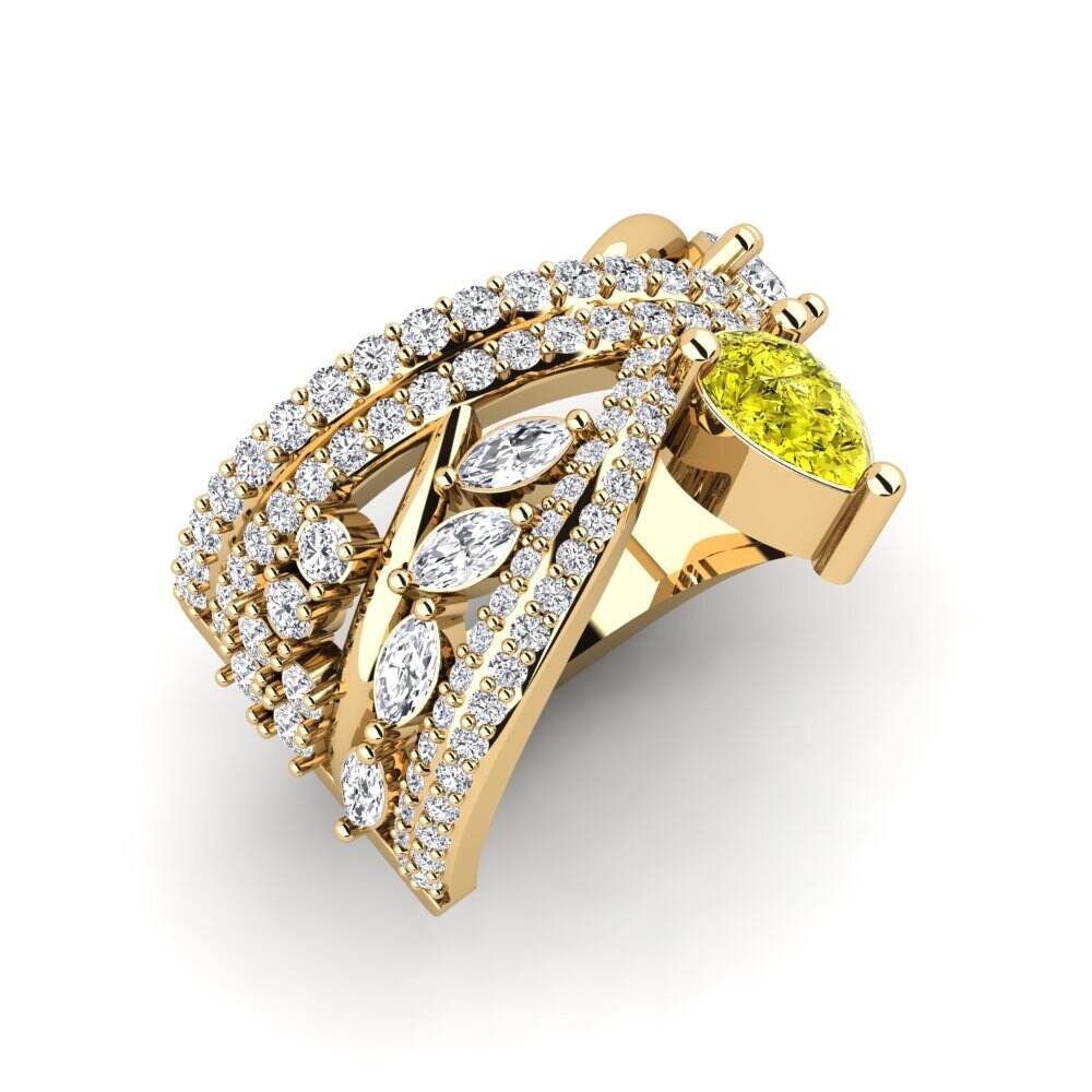 黄色钻石 戒指 Encender