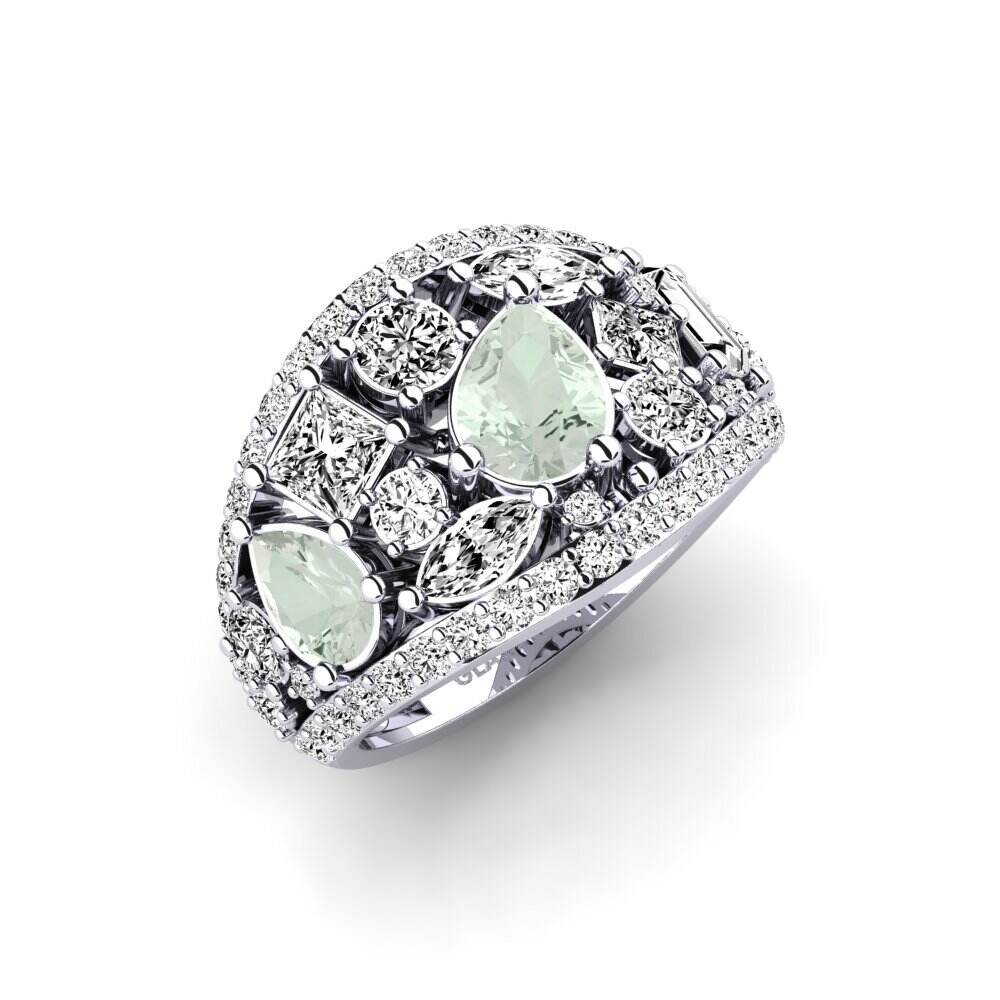 水滴形 绿紫晶 戒指 Flute