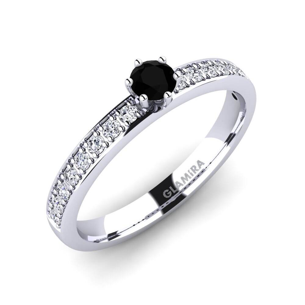 黑钻石 订婚戒指 Ageall 0.16 crt