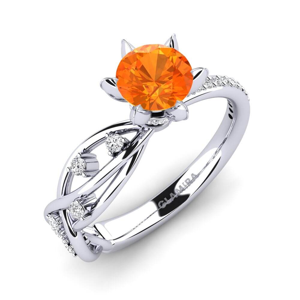 橙色蓝宝石 订婚戒指 Arla - Round