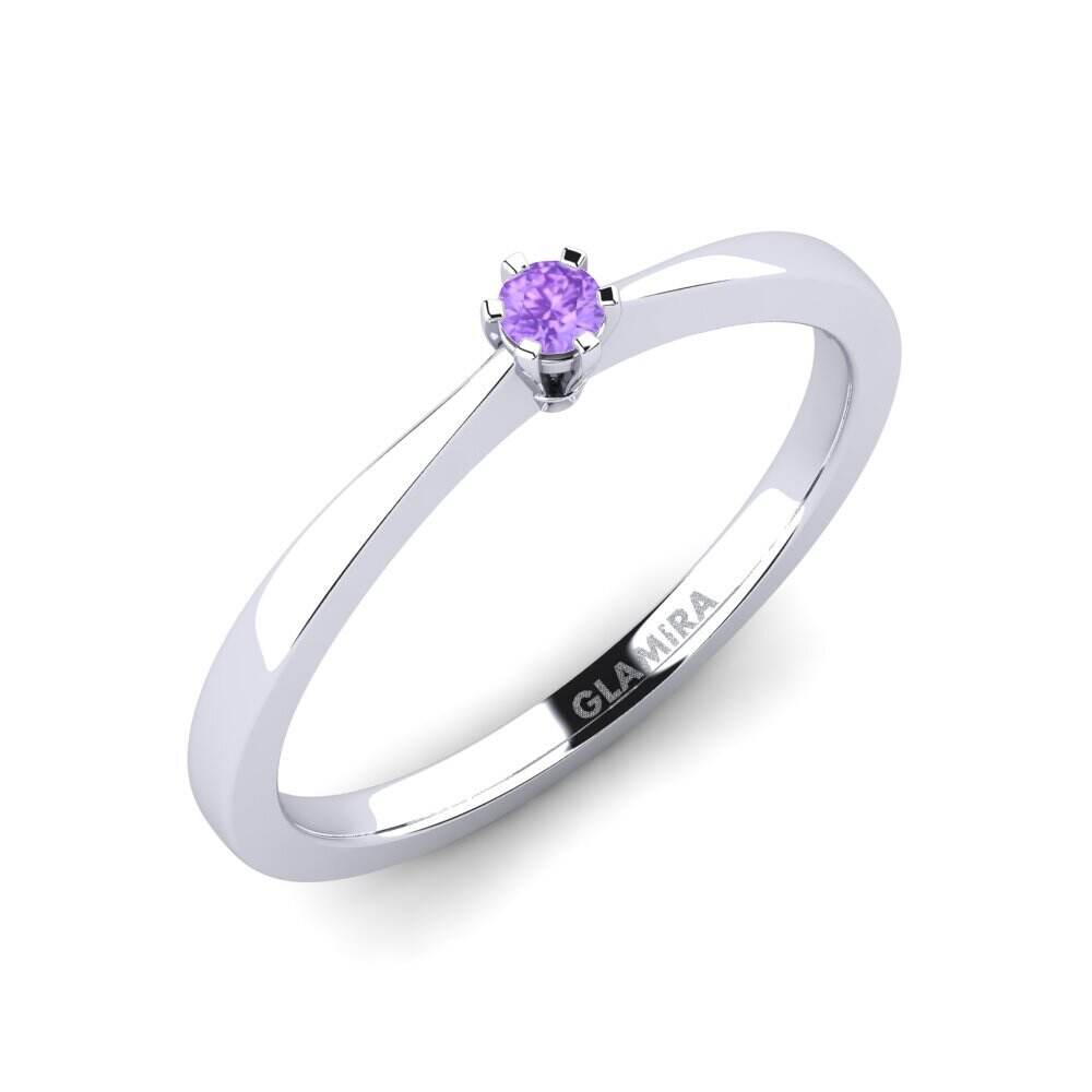 紫水晶 女士戒指 Bridal Rise 0.05crt