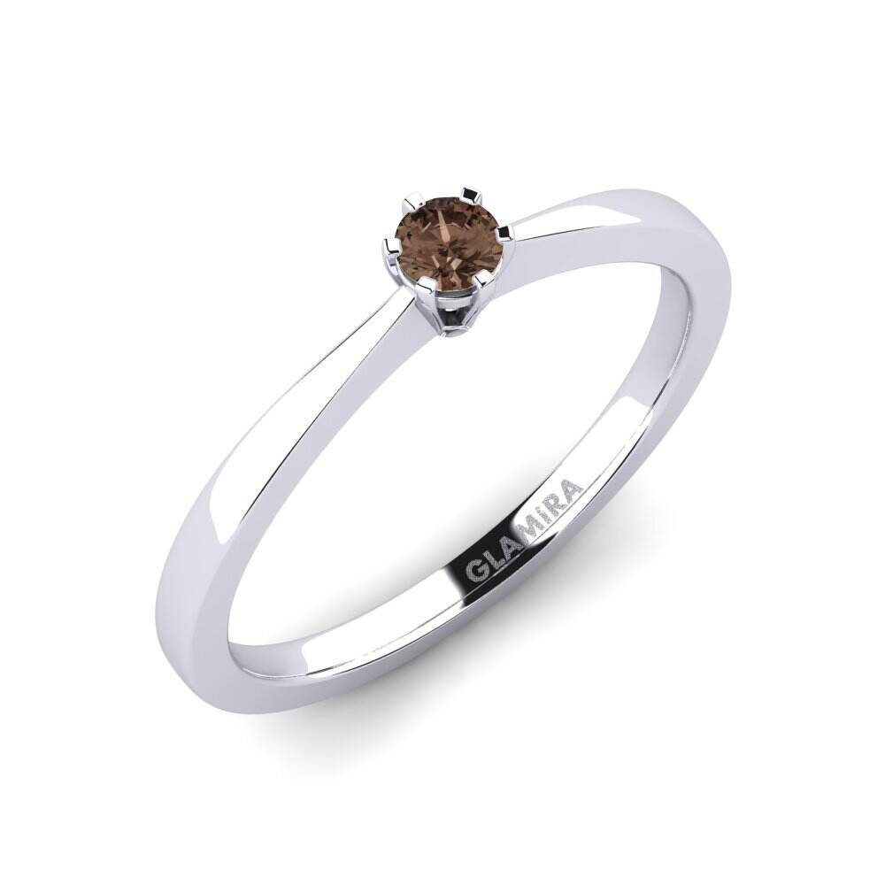 茶晶 订婚戒指 Bridal Rise 0.1crt