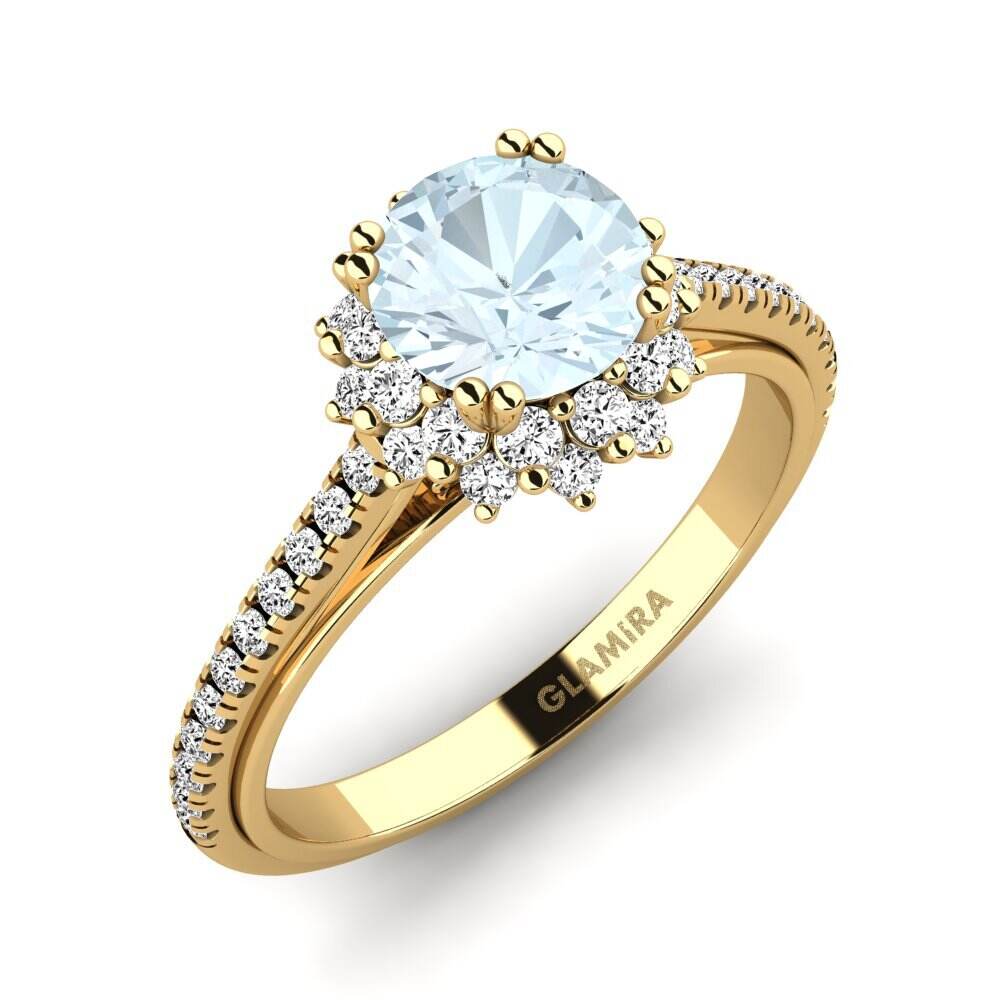 海蓝宝石 订婚戒指 Daffney 1.0 crt