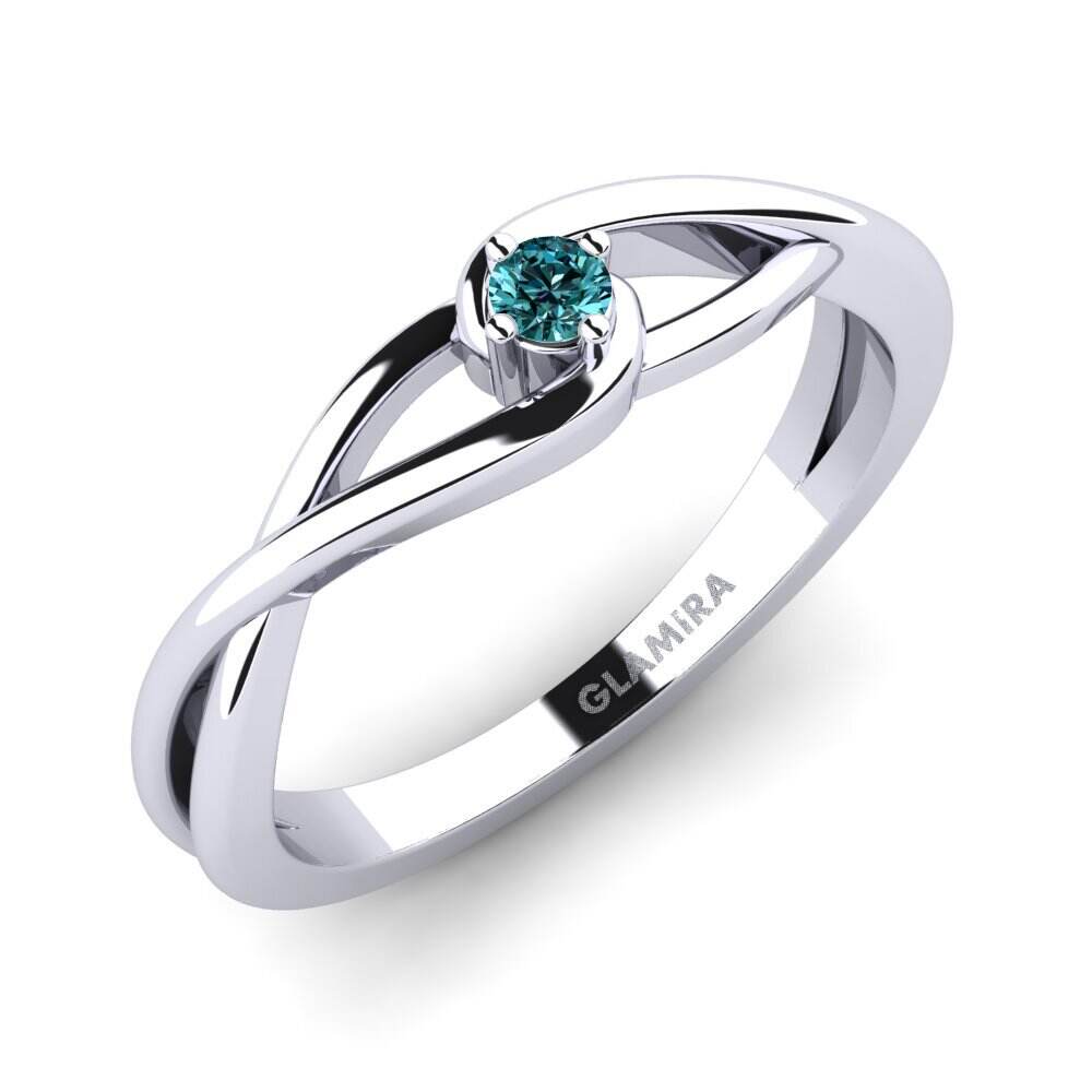 蓝色钻石 订婚戒指 Joy 0.07crt