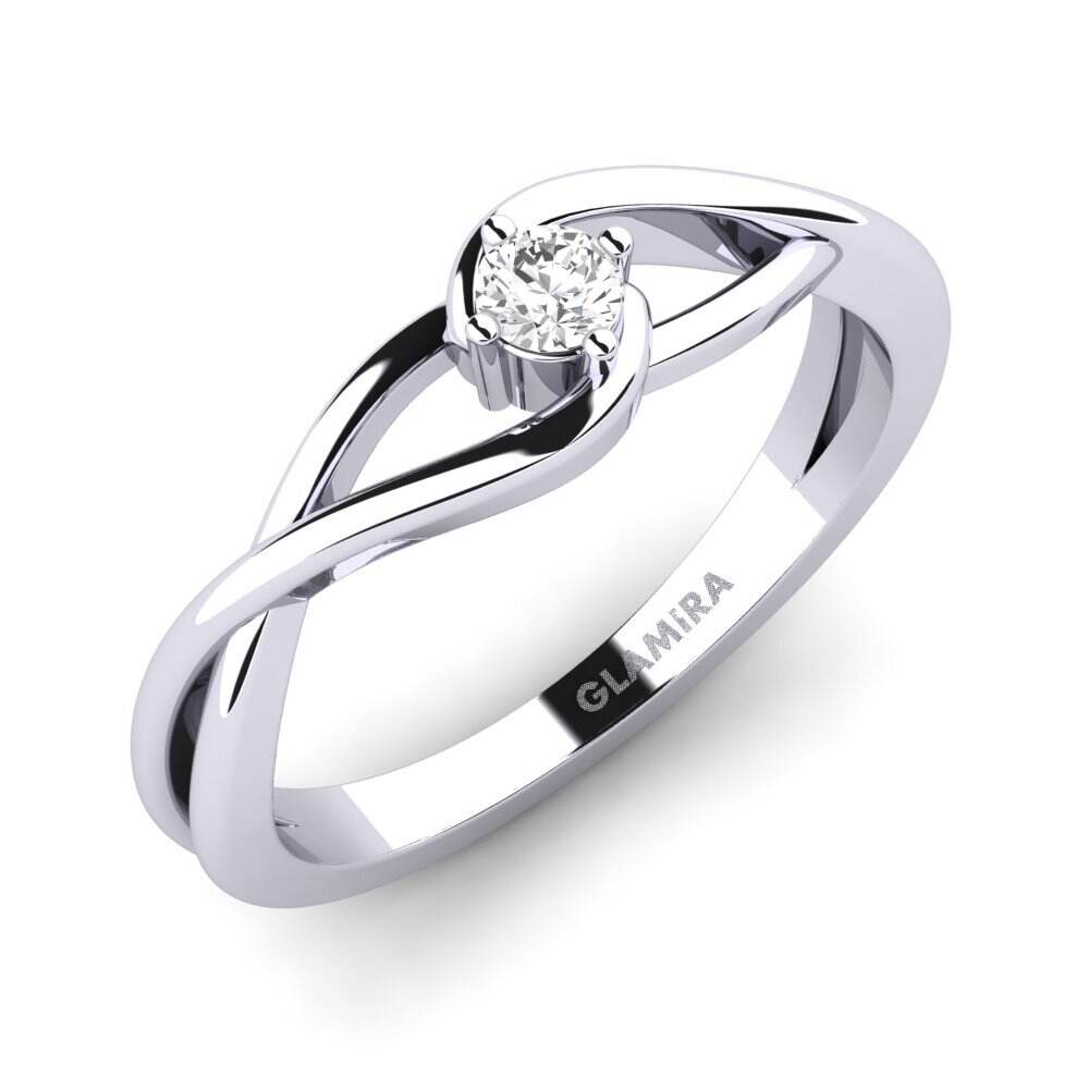 白色蓝宝石 订婚戒指 Joy 0.1crt