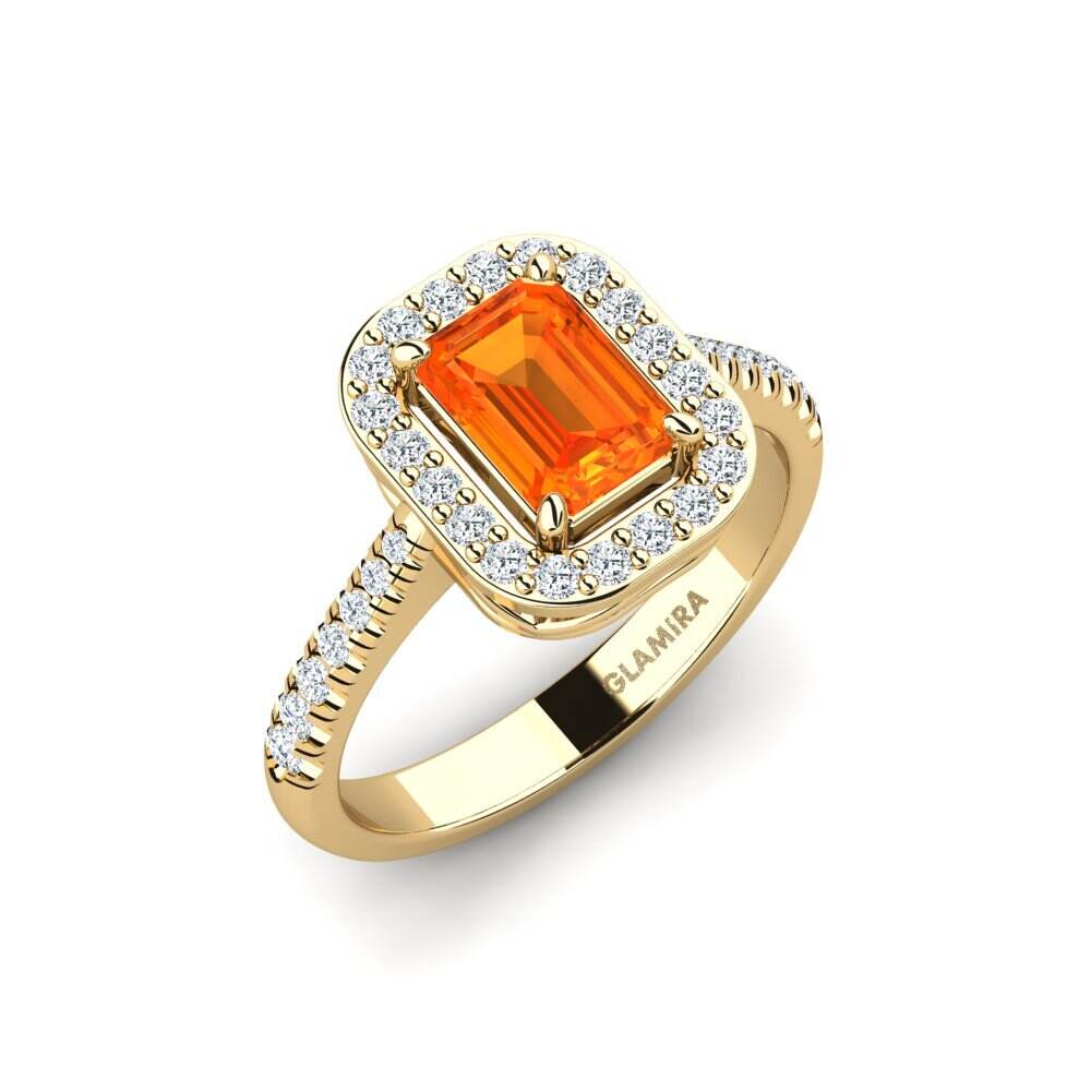 橙色蓝宝石 订婚戒指 Klinnes