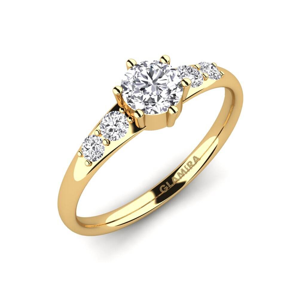 黄色K金-14k 订婚戒指 Lugh