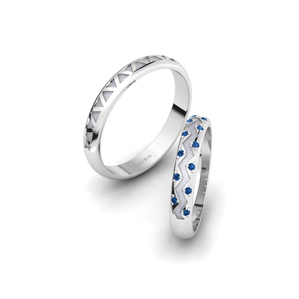 深蓝色氧化锆 婚戒 Altersea Pair