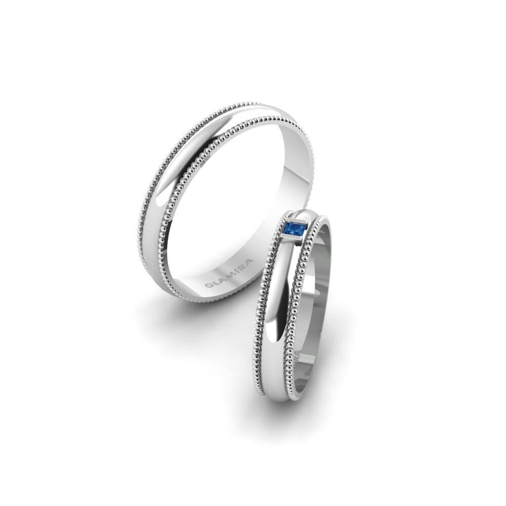 深蓝色氧化锆 婚戒 Arnoldville Pair