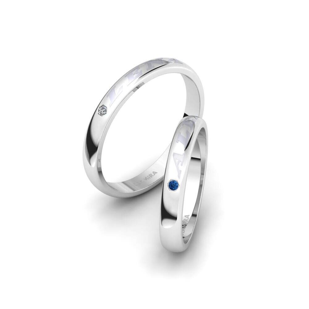 深蓝色氧化锆 婚戒 Ayrelle Pair