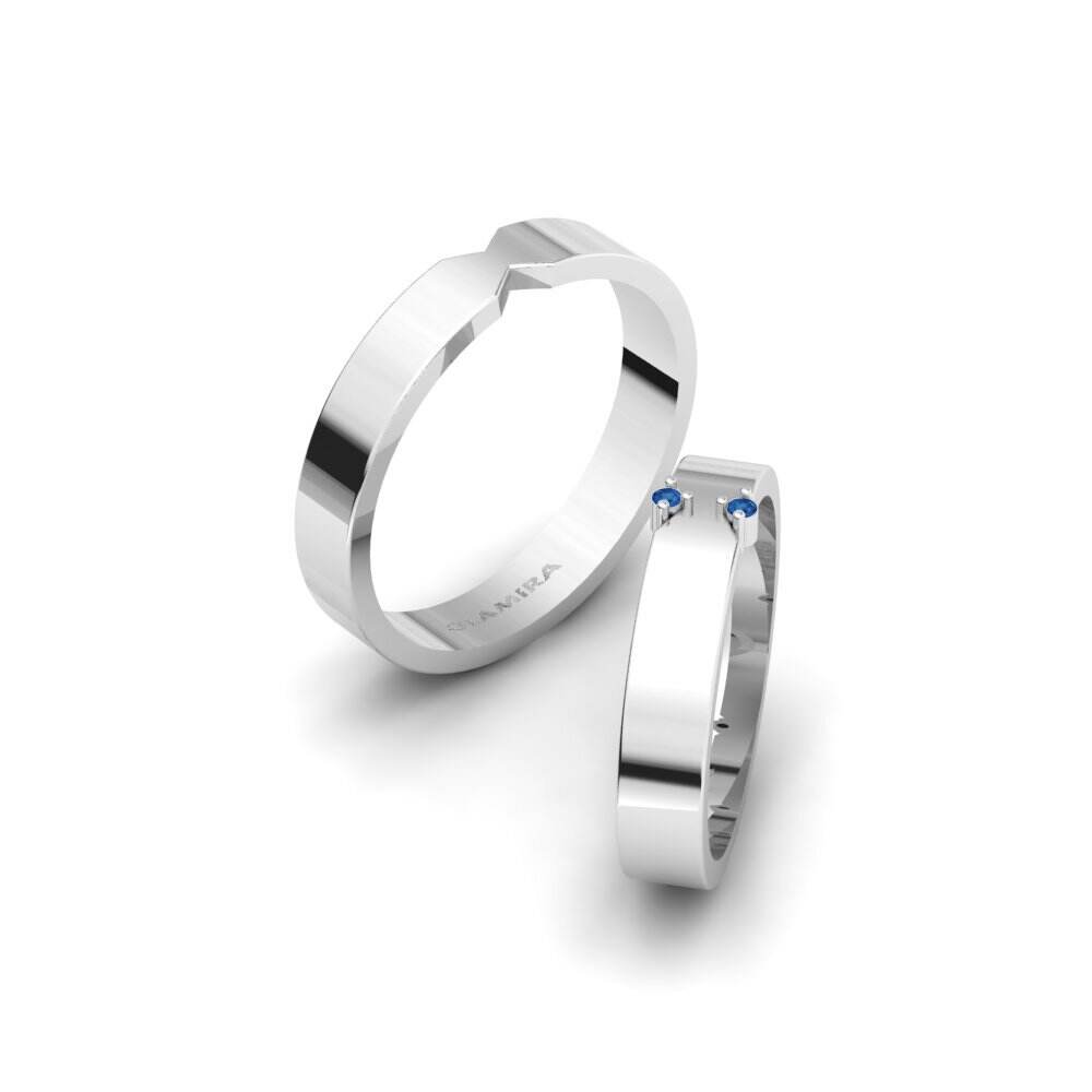 深蓝色氧化锆 婚戒 Coolidge Pair