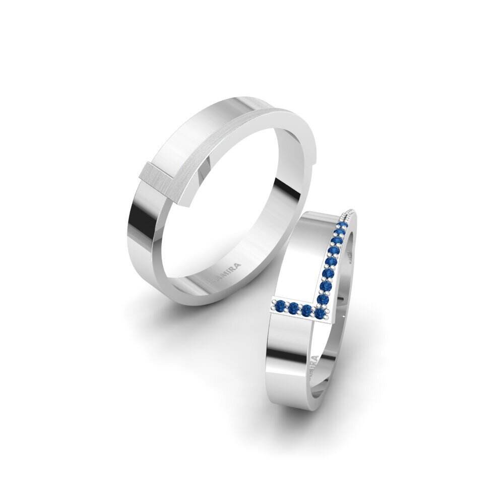 深蓝色氧化锆 婚戒 Dasher Pair