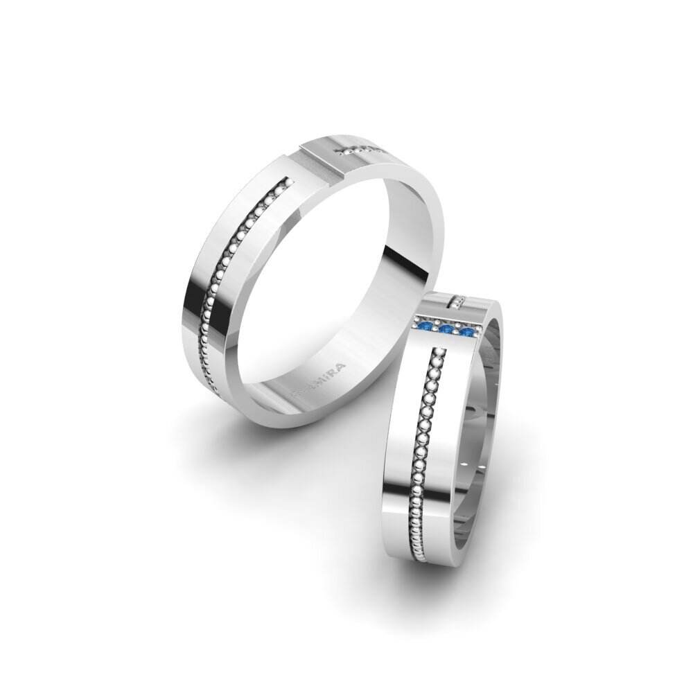 深蓝色氧化锆 婚戒 Hiyamu Pair