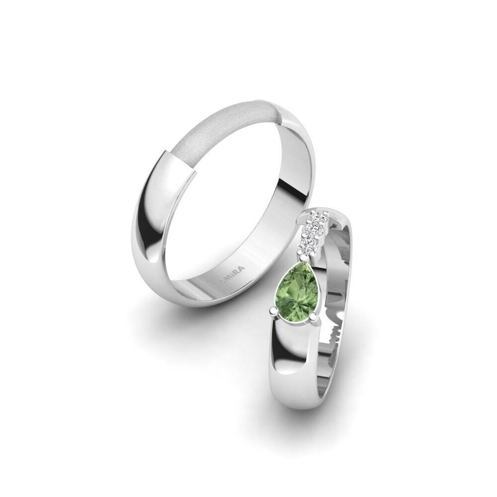 绿色蓝宝石 婚戒 Landschap Pair