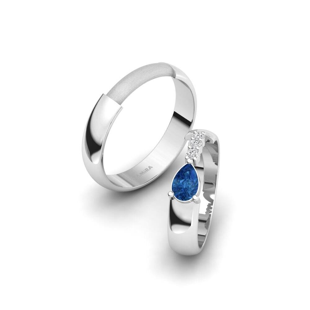深蓝色氧化锆 婚戒 Landschap Pair