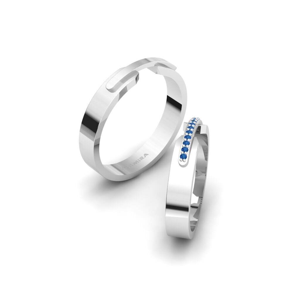 深蓝色氧化锆 婚戒 Nyvessa Pair