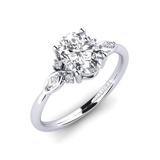 白色K金-14k 订婚戒指 Gisu - Oval 1.09 crt