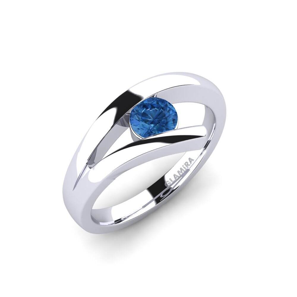 深蓝色氧化锆 订婚戒指 Clara 0.5crt