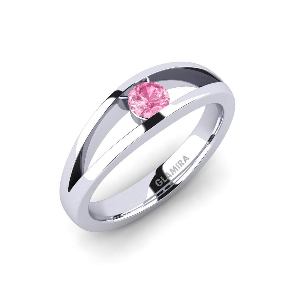 粉红色蓝宝石 订婚戒指 Jessica 0.25crt