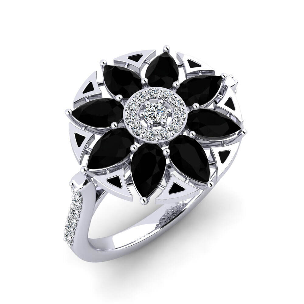 白色K金-9k 水滴形 戒指 Agripina